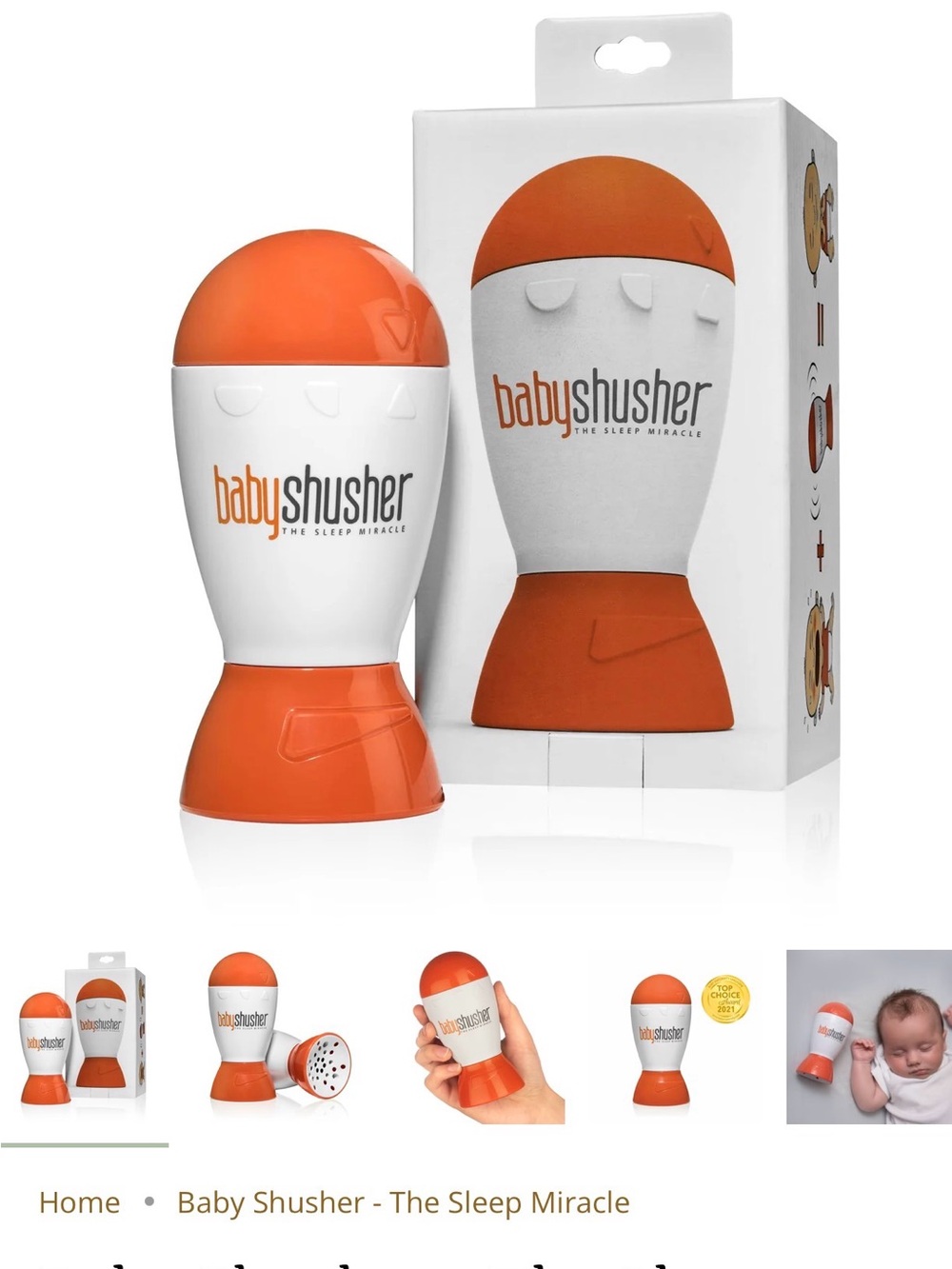 Baby Shusher Soothing Sleep Sound Machine - Orange